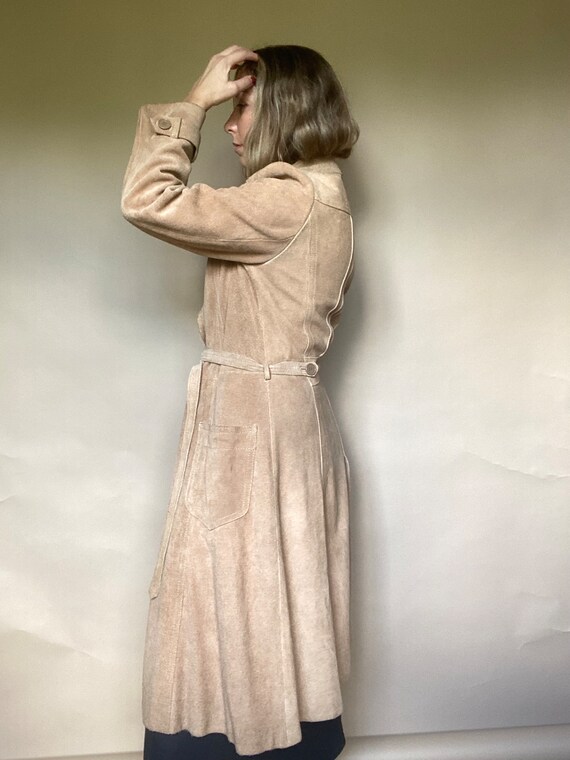 Vintage 70s Suede Leather Trench - image 8