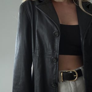 Mid-Length Leather Jacket