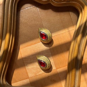 90s Clip On Gem Stone Earrings