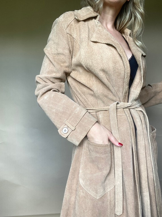 Vintage 70s Suede Leather Trench - image 7