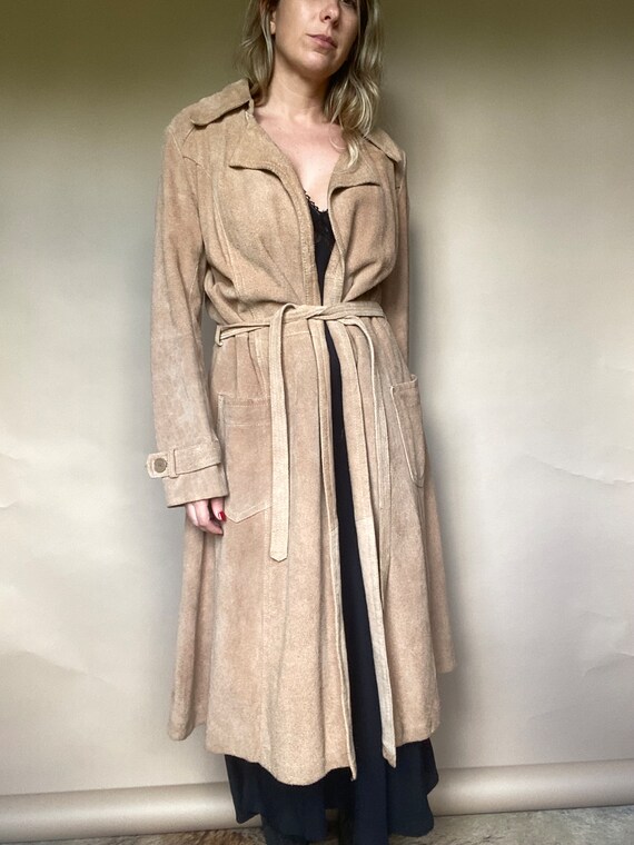 Vintage 70s Suede Leather Trench - image 3