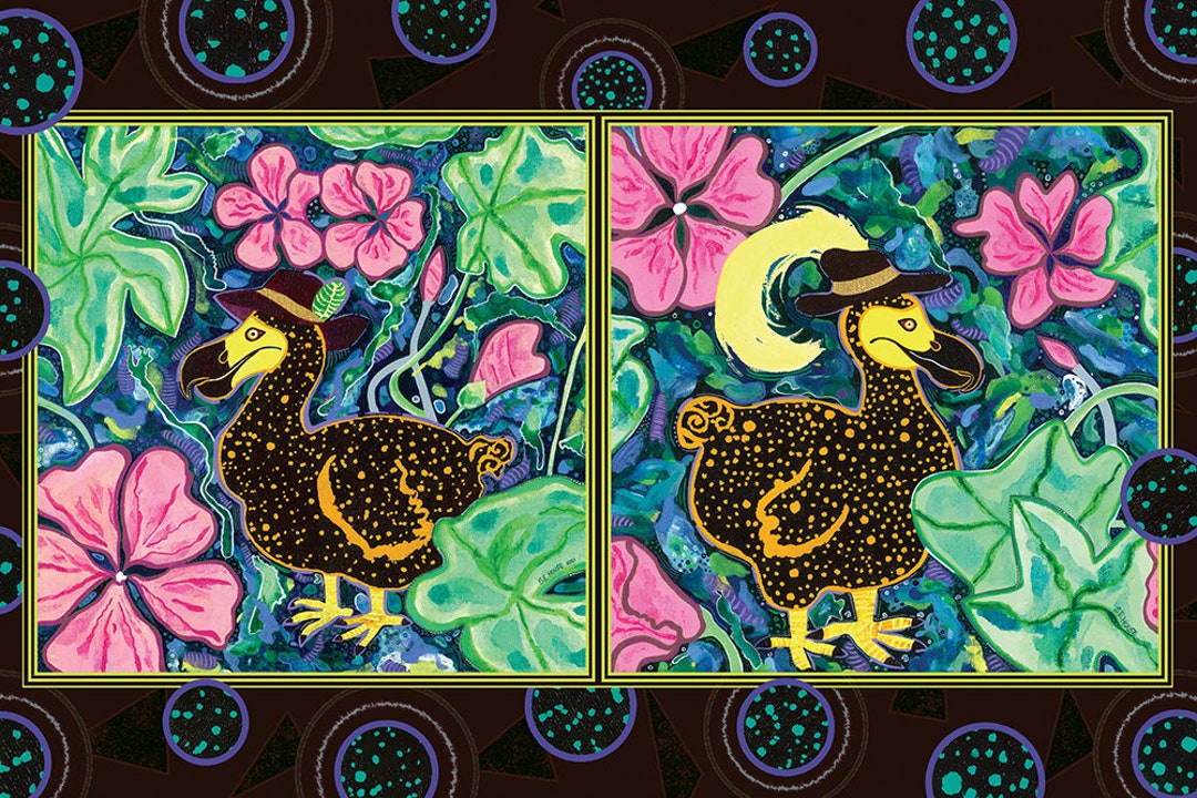 Dodo Birds Wearing Hats Diptych Dodo Art Dodo Bird Art Etsy
