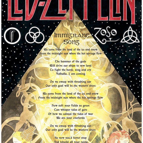 Led Zeppelin Symbols Etsy