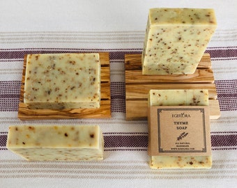 Handmade Thyme Soap made with Turkish Olive Oil and Aromatherapy Quality Essential Oils- 10 PCS