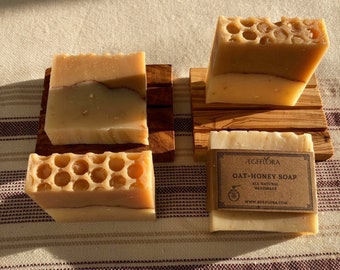 10 PCS Handmade Oatmeal Honey Soap, Natural Olive Oil Soap for Dry & Sensitive Skin