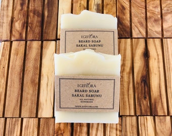 Sapone da barba all'olio d'oliva fatto a mano: sapone naturale per la cura della pelle