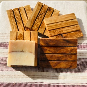 Olive Wood Soap Dish , Wooden Soap Deck, Natural , Handcrafted, Special Designs Applicable