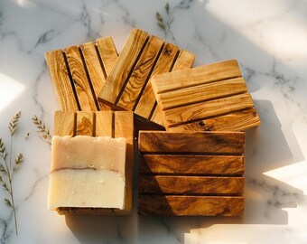 Olive Wood Soap Dish , Wooden Soap Deck, Natural , Handcrafted, Special Designs Applicable