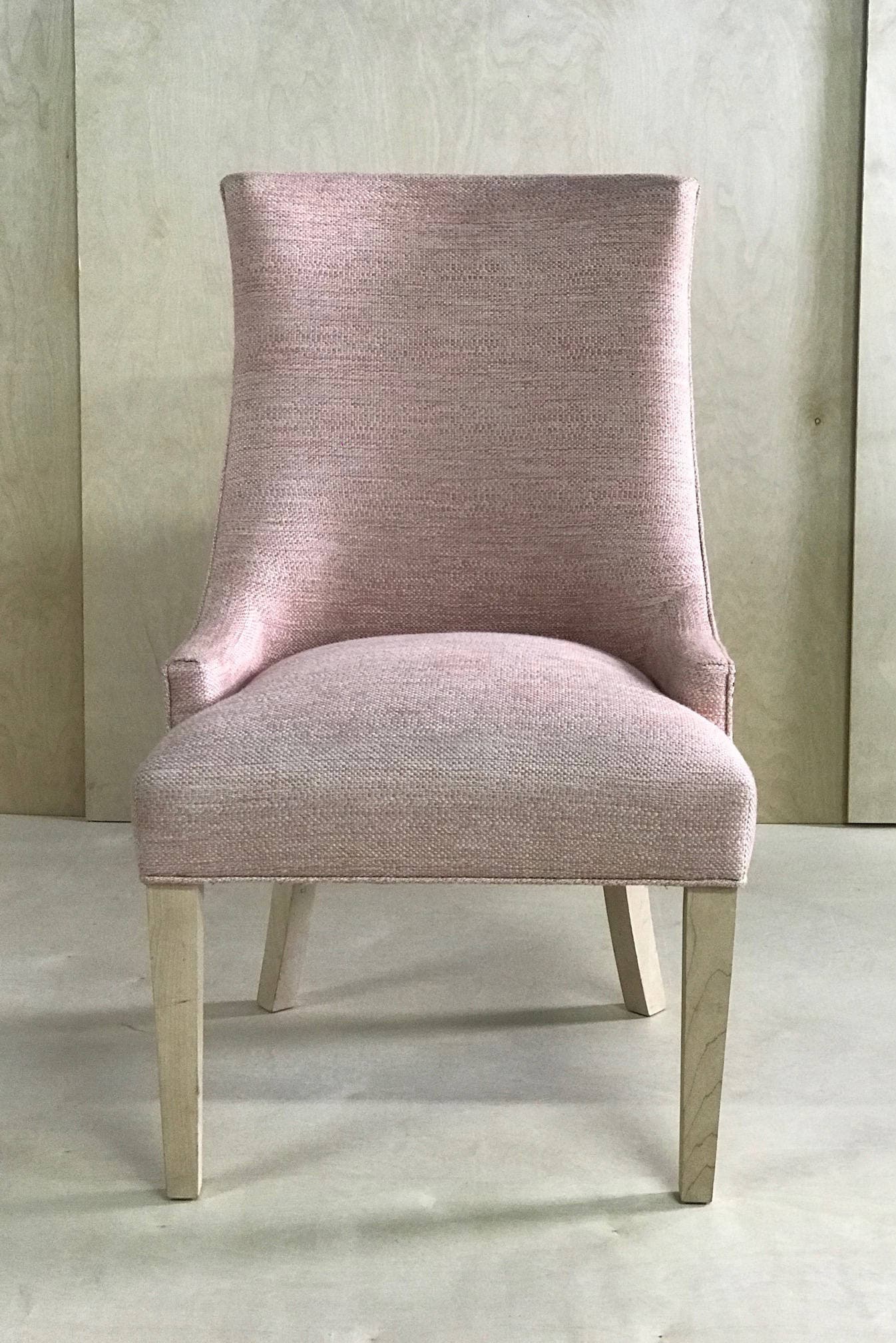 Pink chair with online silver legs