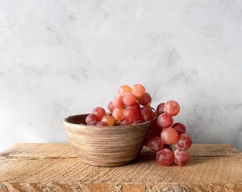 rustic 5.5" wide handmade bowl| hand finished artisan ceramic dish| vintage wabi sabi ceramics