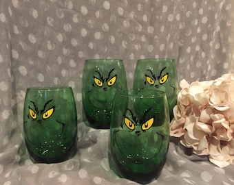 Grinch Stemless Wine Glass