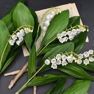 Muguet bouquet printanier Fleurs printanières Fleurs au toucher véritable Fleurs Fleurs artificielles Fleurs de la forêt Cadeau Saint Valentin pour femme