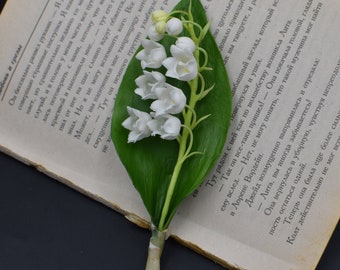 Maiglöckchen Strauß: Kalte Porzellan Clay Blumen, Brautstrauß