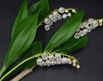 Cold Porcelain Lily of the Valley Stem - Handmade Spring Floral Decor
