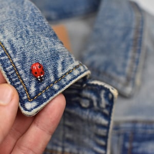 Ladybug pin, Ladybug miniature brooch, Realistic ladybird, clay ladybug, little ladybug  Valentines day gift