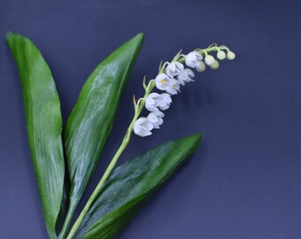 Handgefertigtes Maiglöckchen: Kaltes Porzellan Frühlingsbouquet