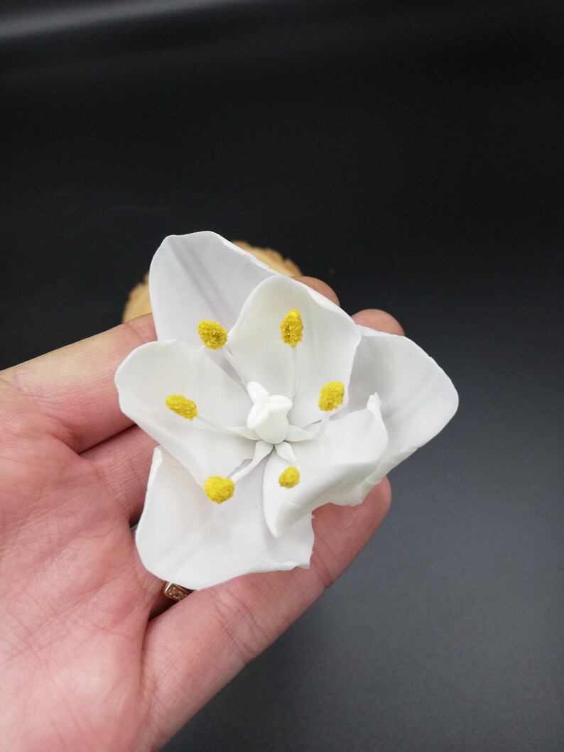 White tulip Hairpin with tulip flowers Hair ornaments Flower hairpin Ornaments for a wedding hairstyle Flowers at the hair Dry flowers tulip