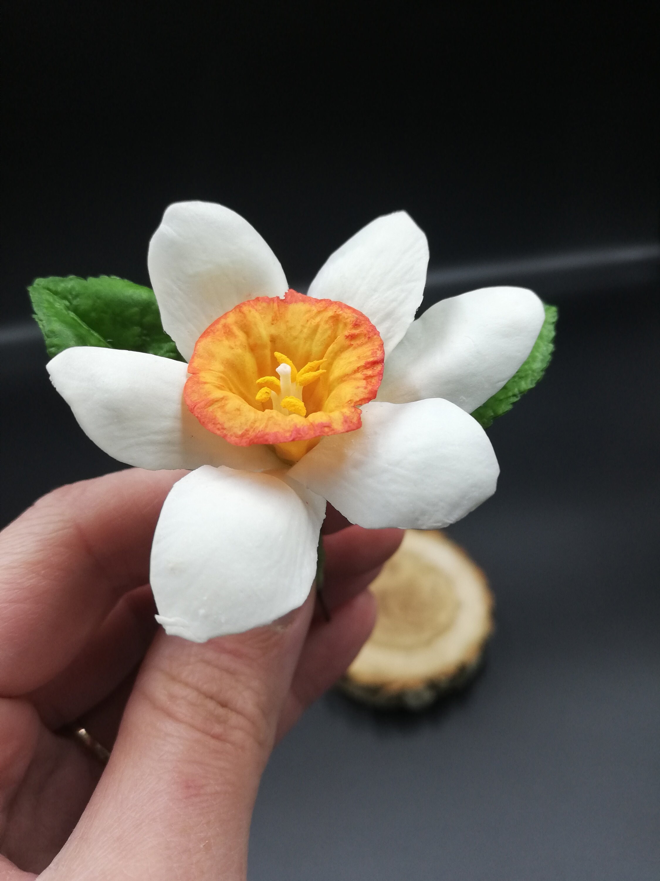 Bridal hair flower Hairpin narcissus Hair ornaments Flower Etsy