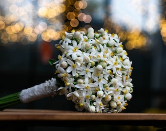 Orange Blossom flowers Flower bouquet cold porcelain Orange blossom bride Orange tree blossom White flower arrangement Polymer Clay Flowers