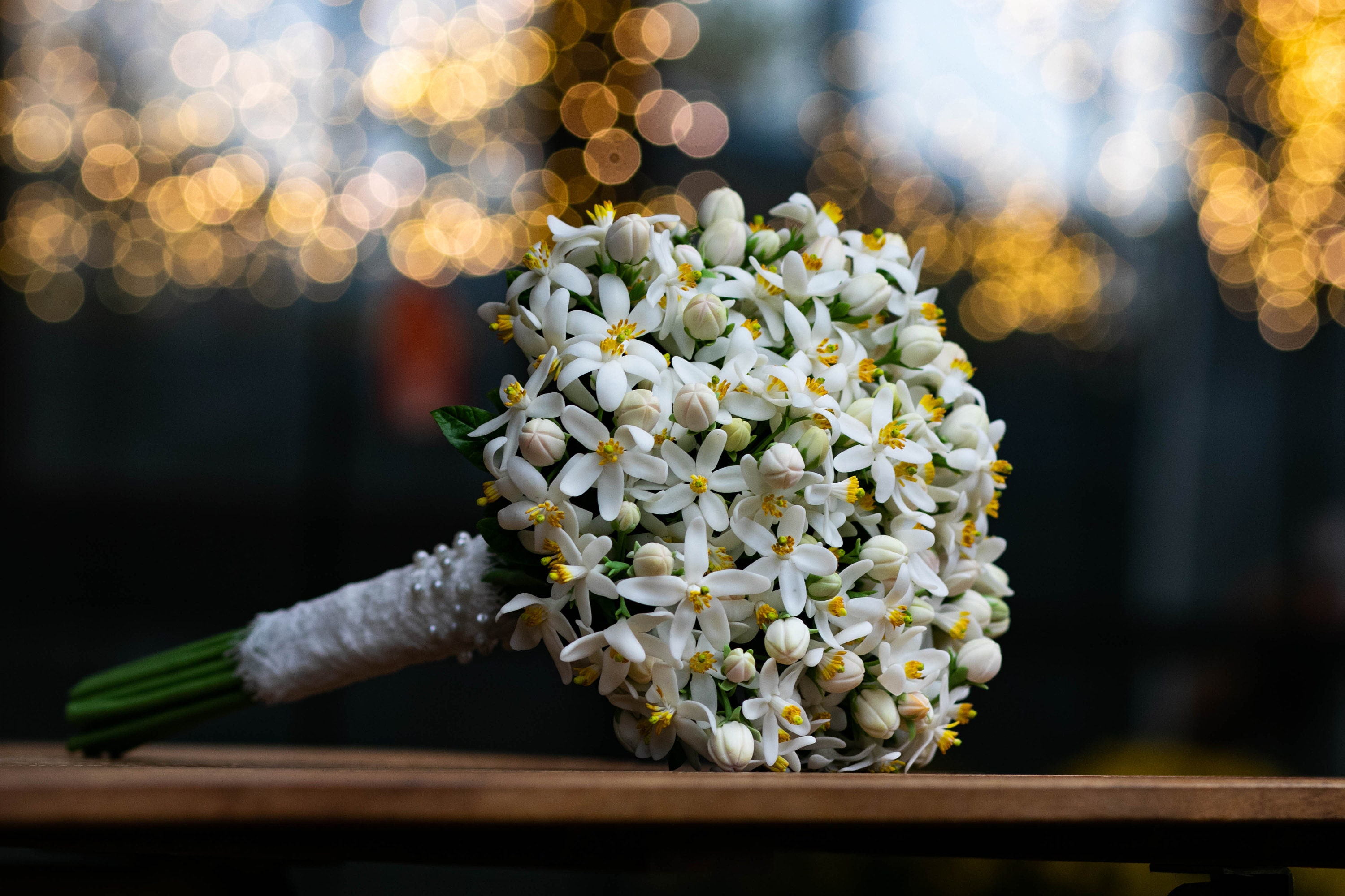 Cold Porcelain Orange Blossom Wedding Bouquet: Handmade Polymer