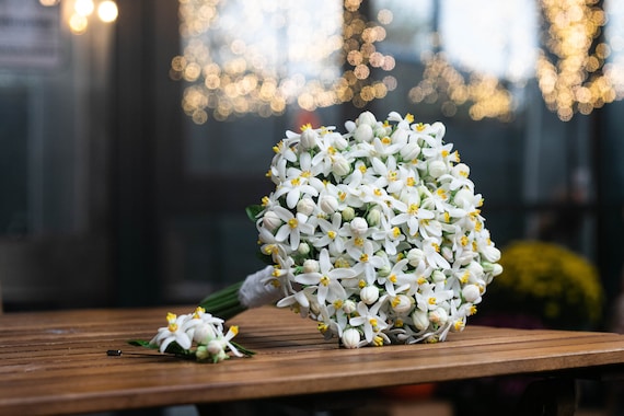 Handcrafted Cold Porcelain Orange Blossom Wedding Bouquet - Etsy