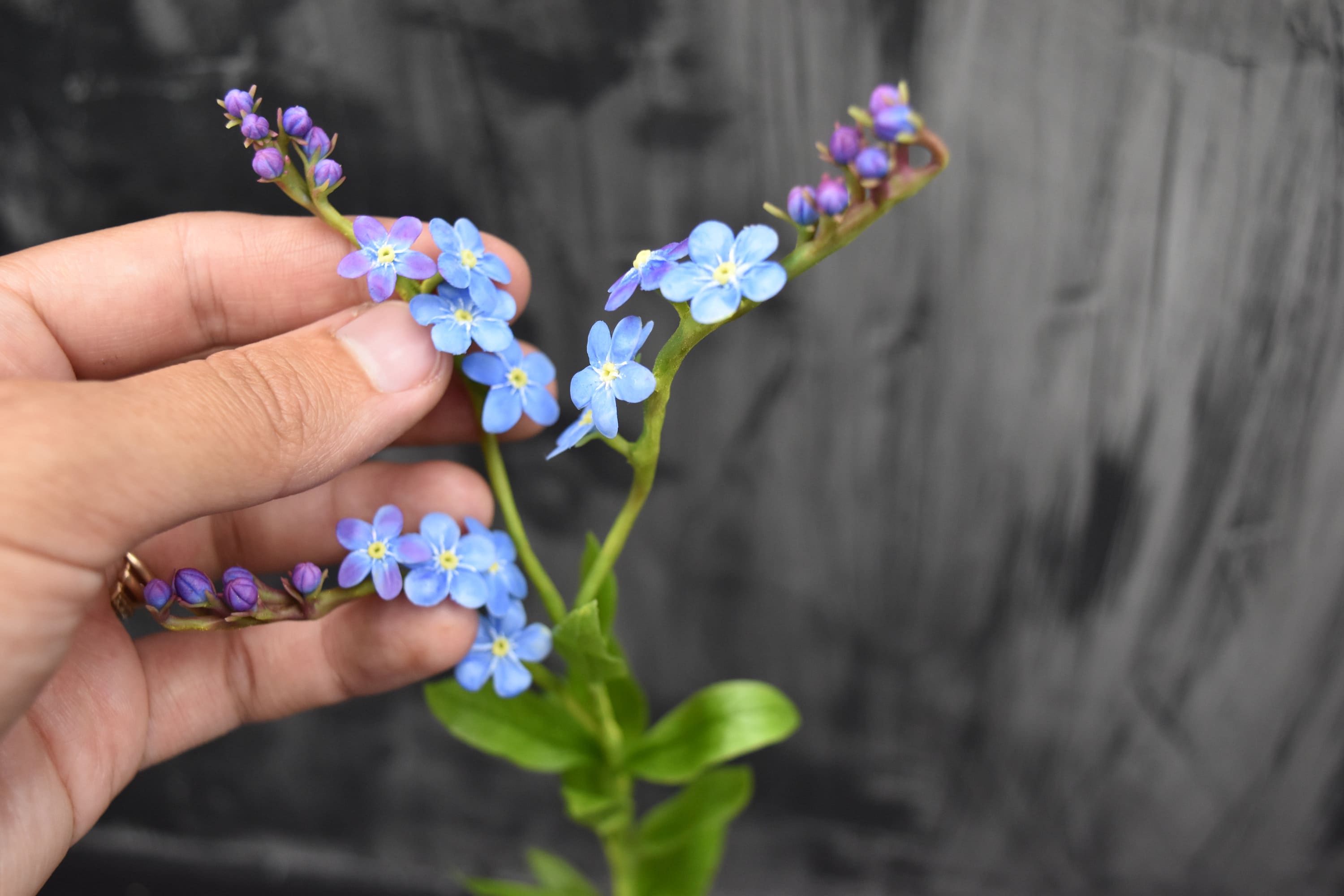 Handmade Air Dry Clay Forget-me-not Flower Arrangement - Etsy