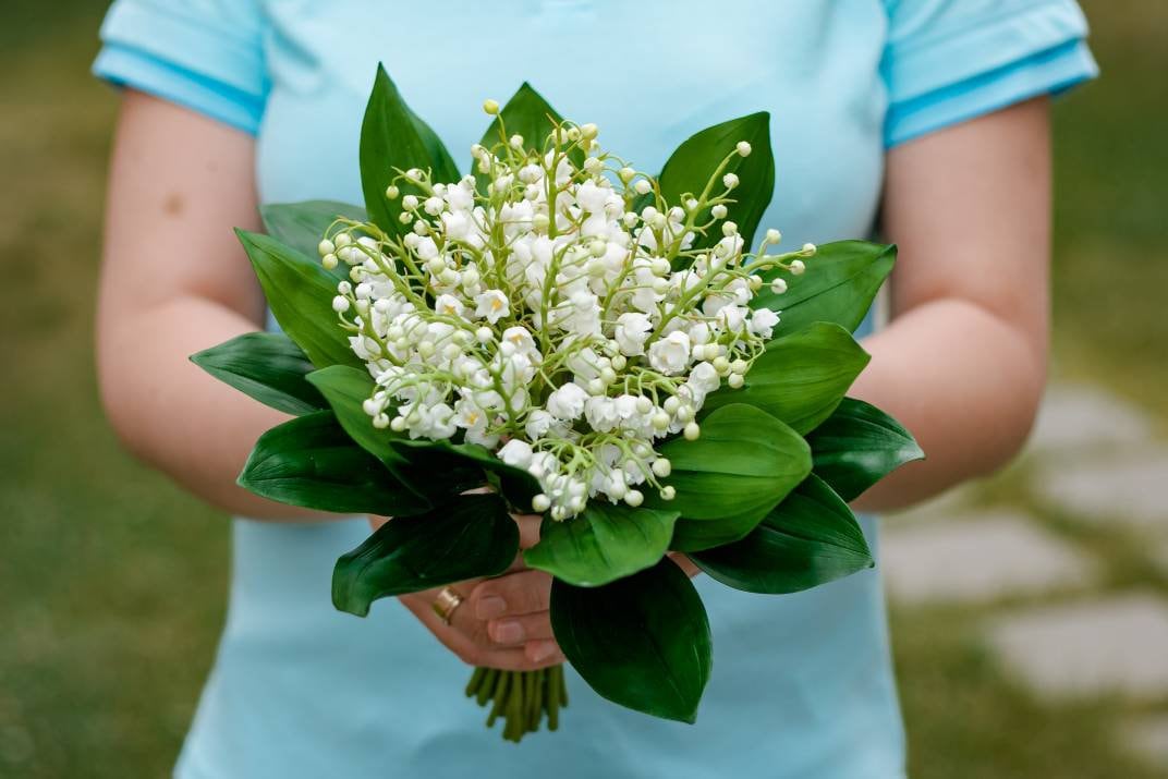 Maiglöckchen Strauß: Kalte Porzellan Clay Blumen, Brautstrauß