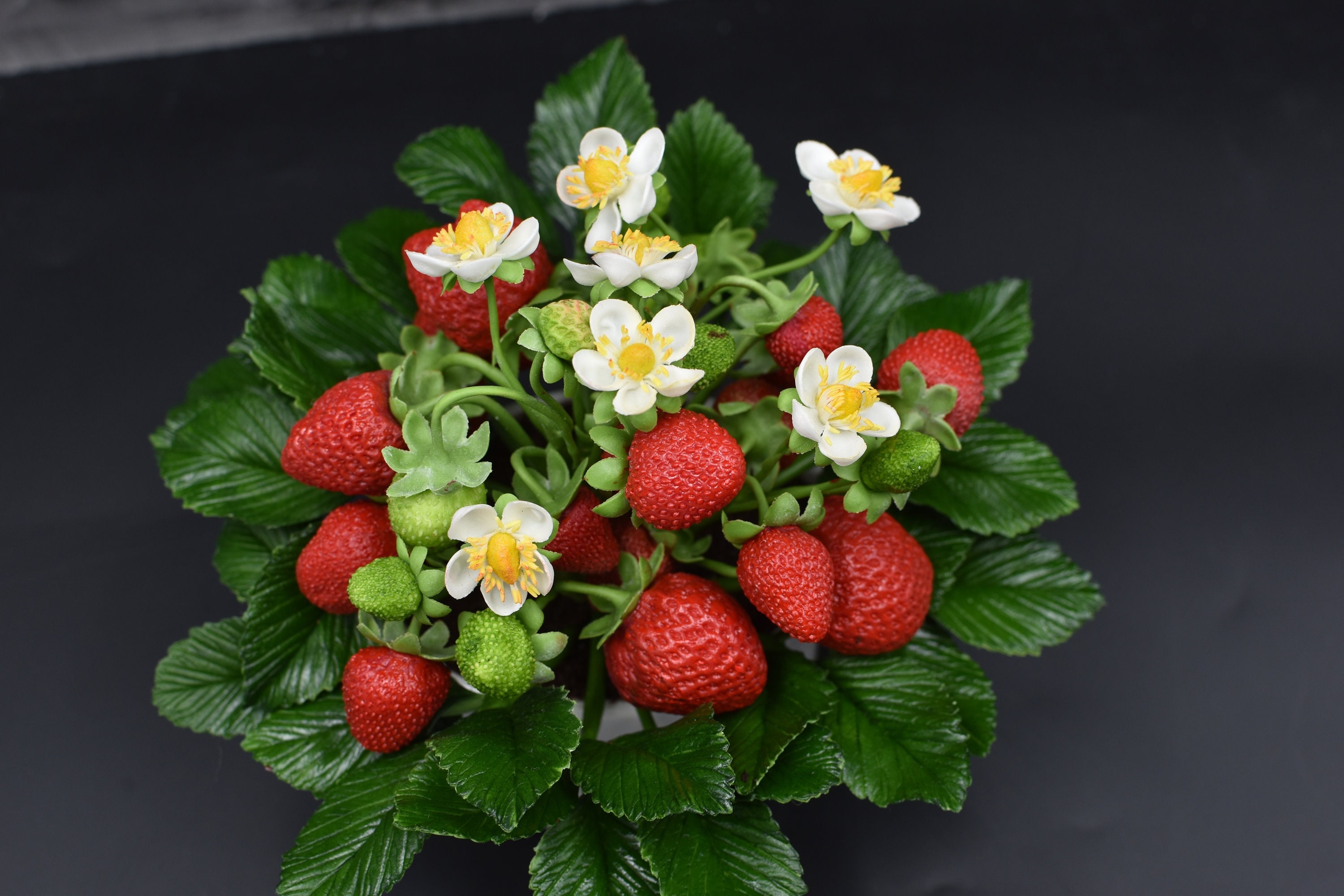 Cold Porcelain Strawberry Flowerpot: Handmade Berry Decor - Etsy