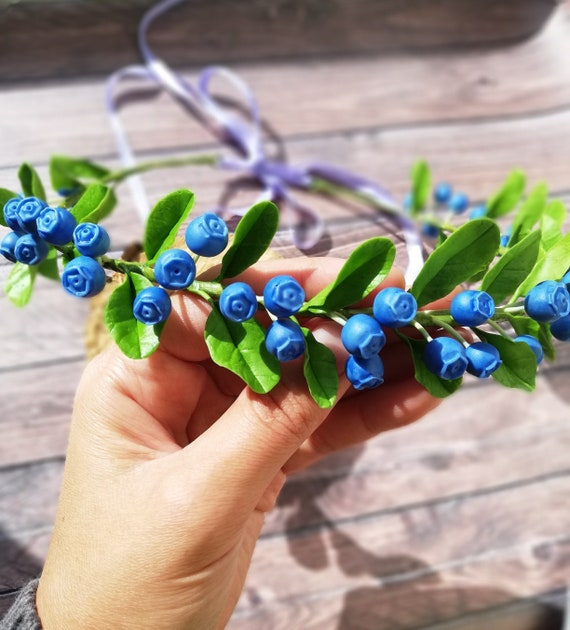 Blueberry headband Blueberry hairband cold porcelain clay Etsy