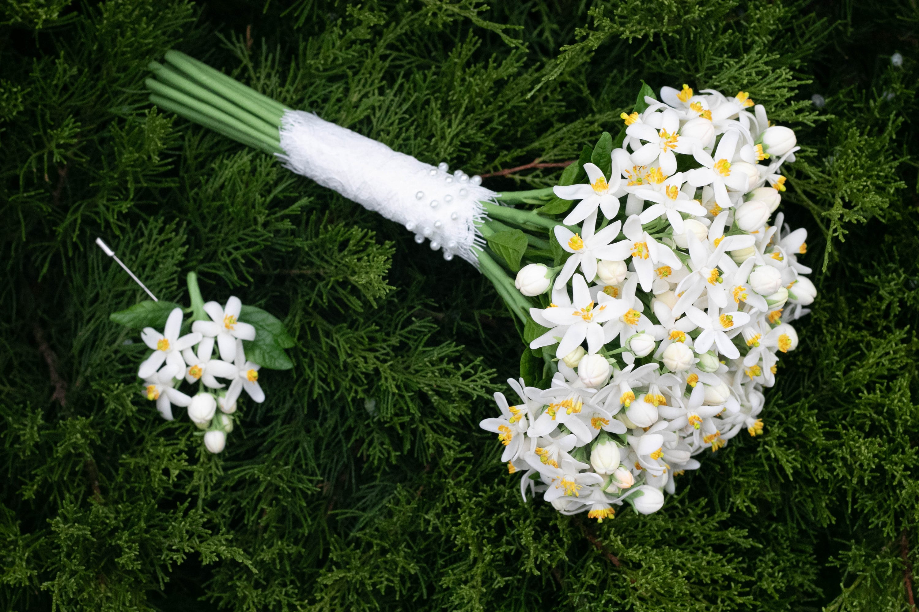Handcrafted Cold Porcelain Orange Blossom Wedding Bouquet - Etsy