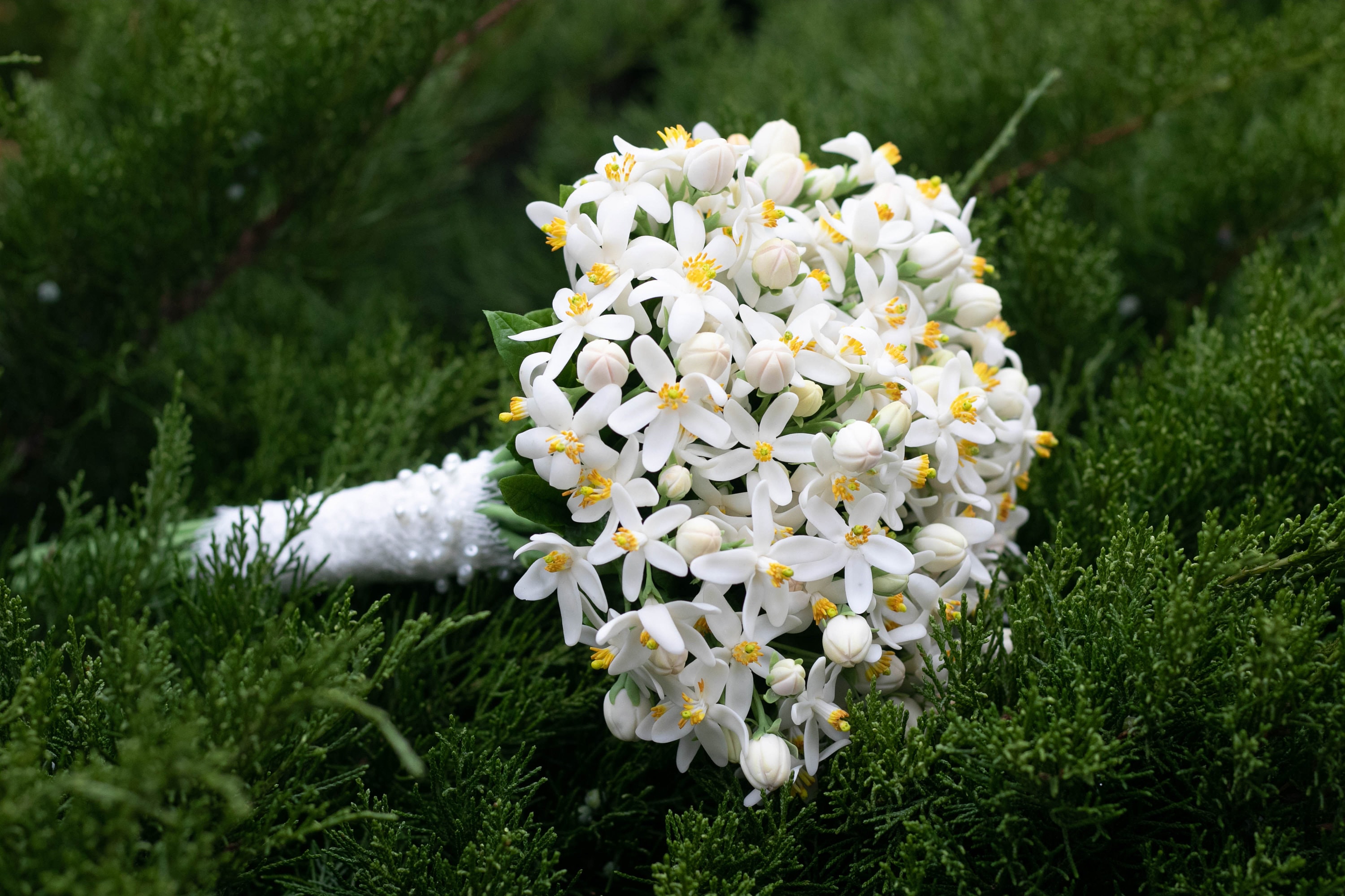 Handcrafted Cold Porcelain Orange Blossom Wedding Bouquet - Etsy