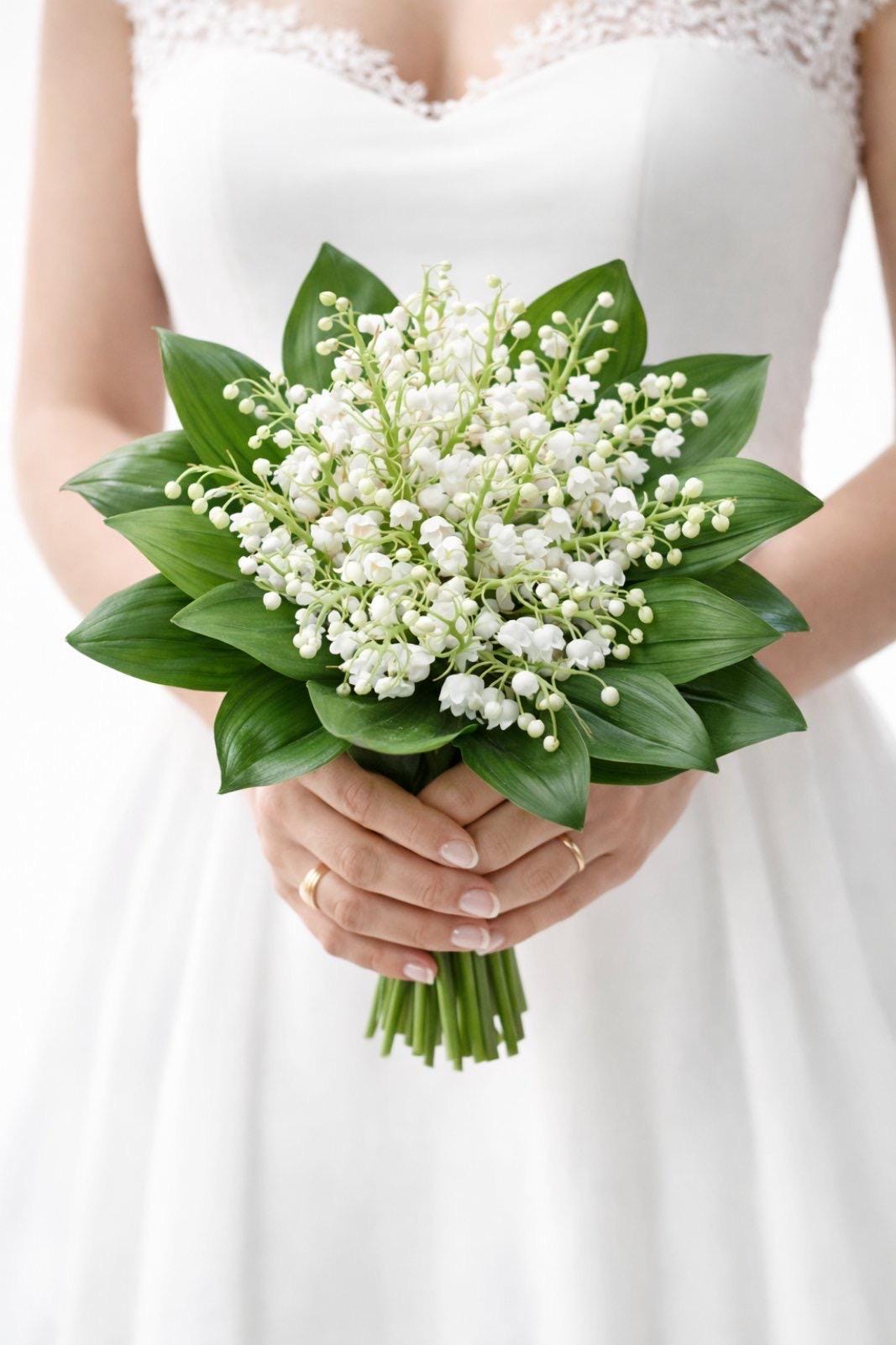 Handcrafted Cold Porcelain Lily of the Valley Bouquet: Botanical