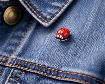 Ladybug brooch Lucky Ladybird Realistic Clay Ladybird Pin Cold porcelain