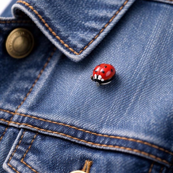 Ladybug brooch Lucky Ladybird Realistic Clay Ladybird Pin Cold porcelain