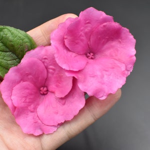 Hydrangea Hair Pin: Porcelain Clay Flower, Wedding Hairstyle