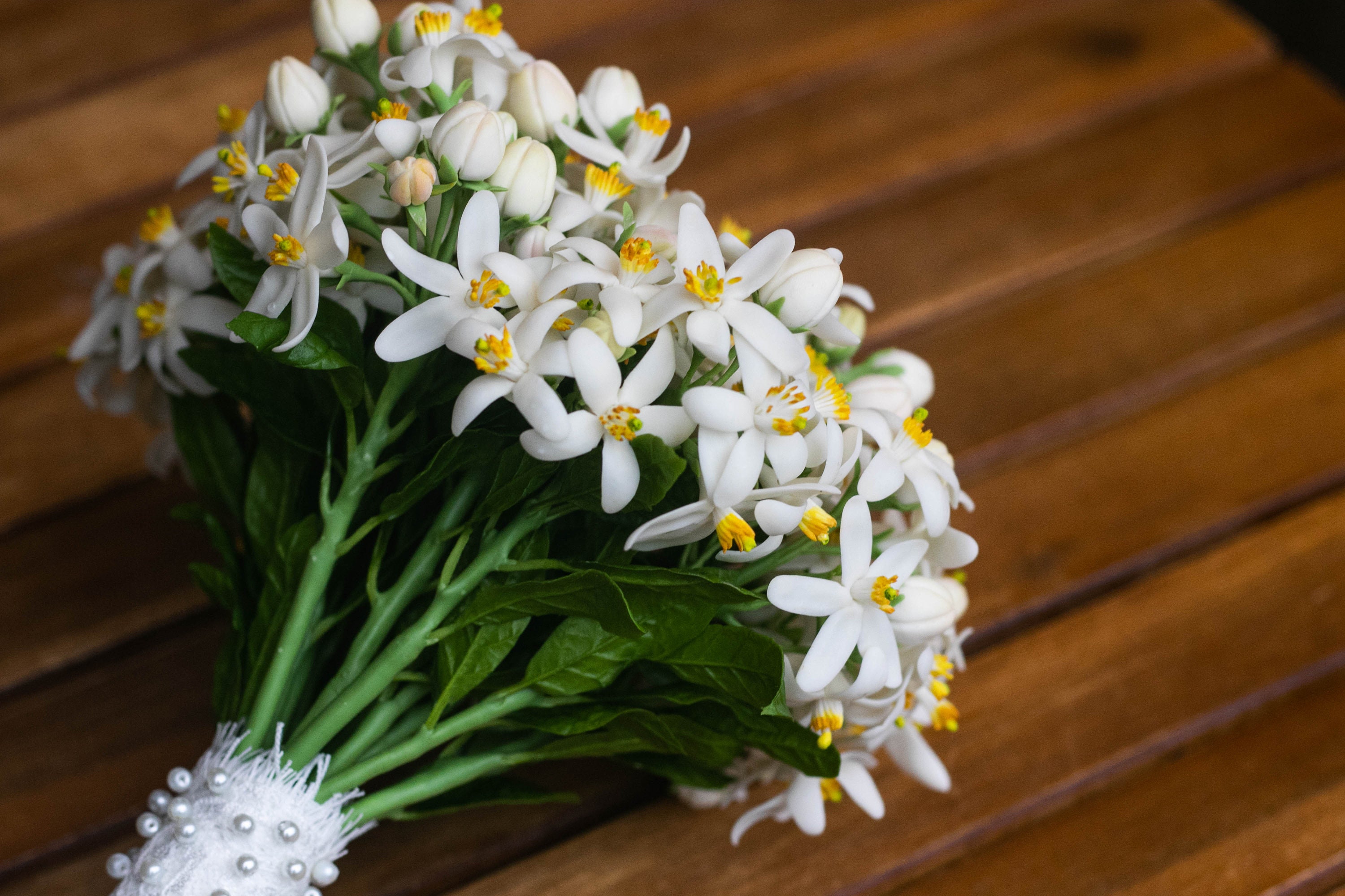 Buy Handcrafted Cold Porcelain Orange Blossom Wedding Bouquet