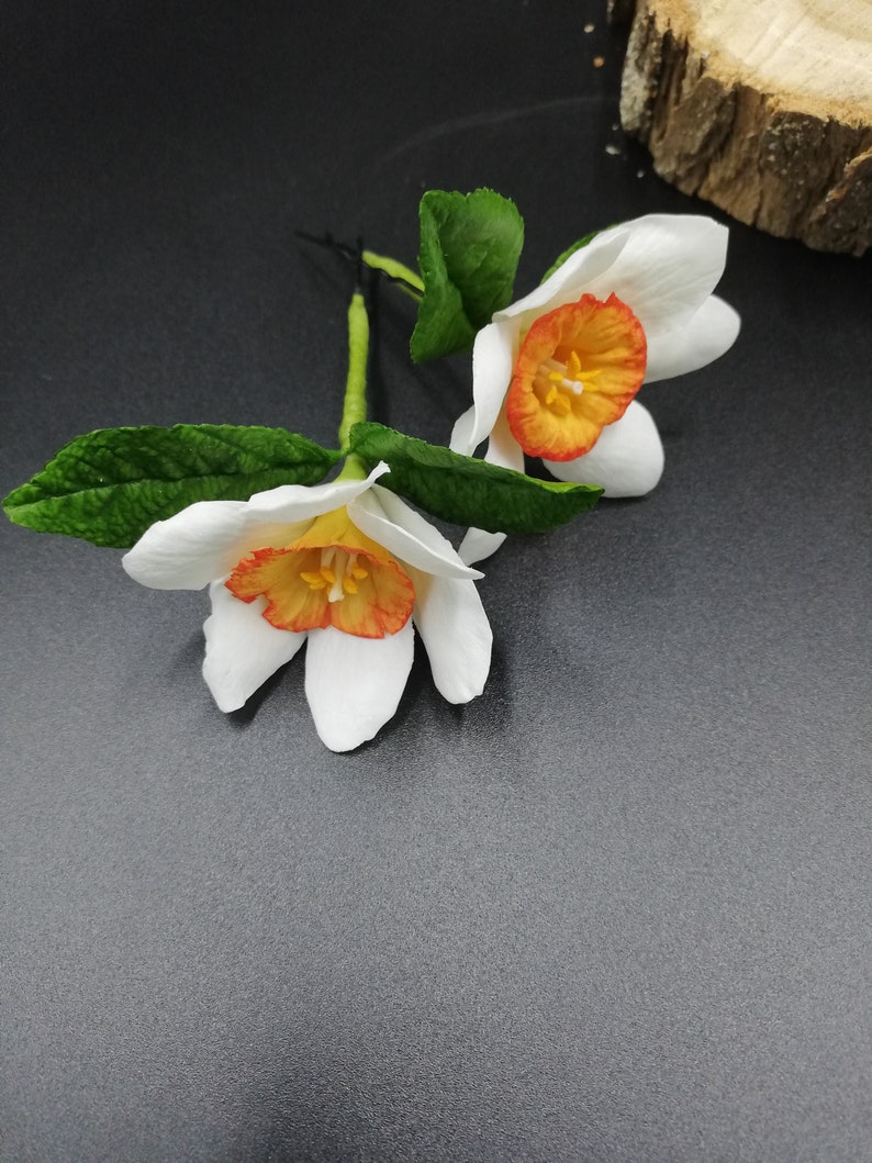 Bridal hair flower Hairpin narcissus Hair ornaments Flower Etsy