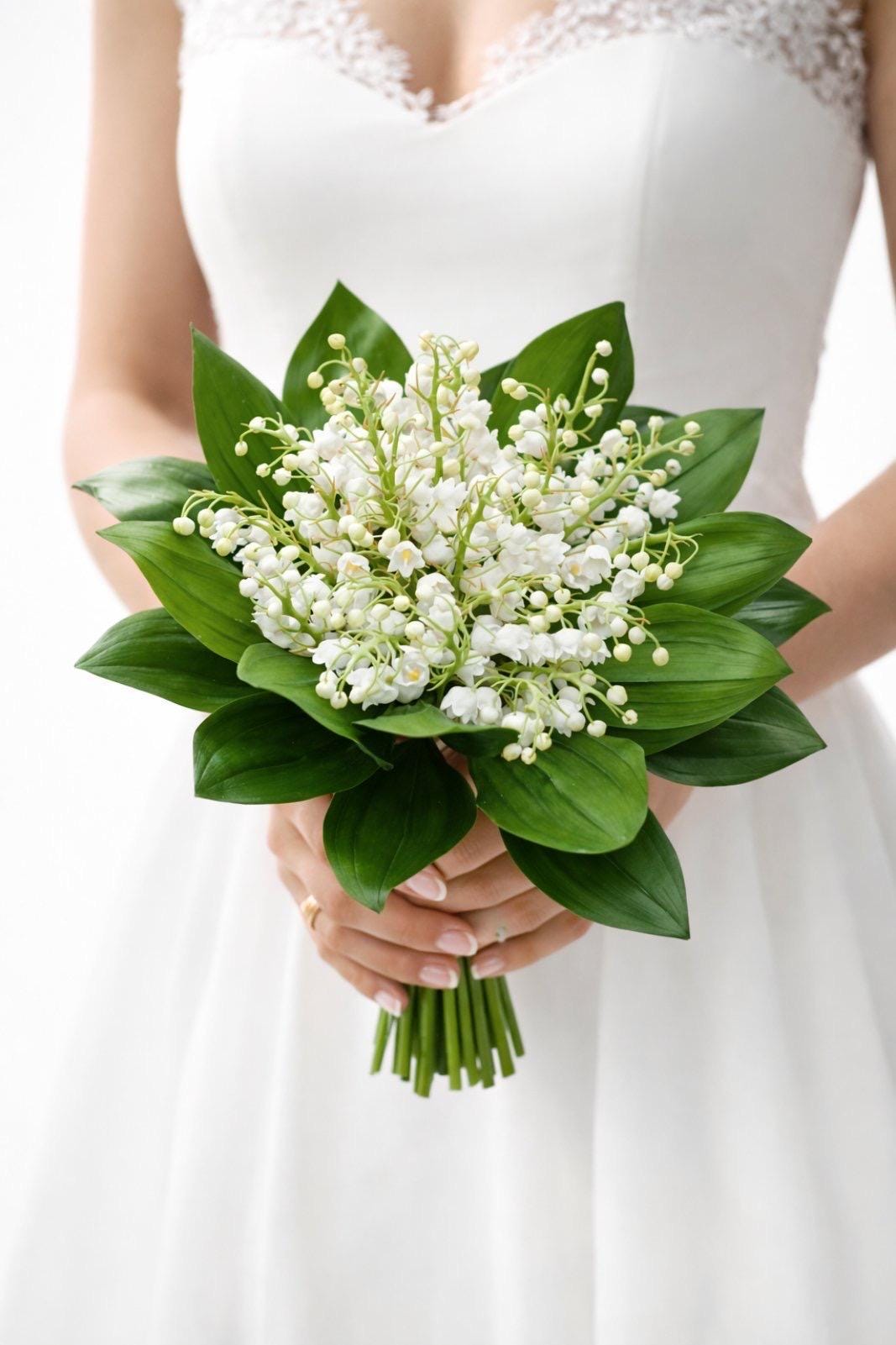 Handcrafted Cold Porcelain Lily of the Valley Bouquet: Botanical
