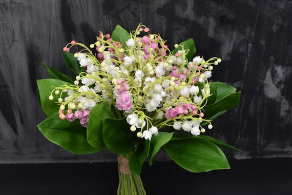 Lily of the Valley Bouquet: Pink & White Porcelain Flowers - Etsy