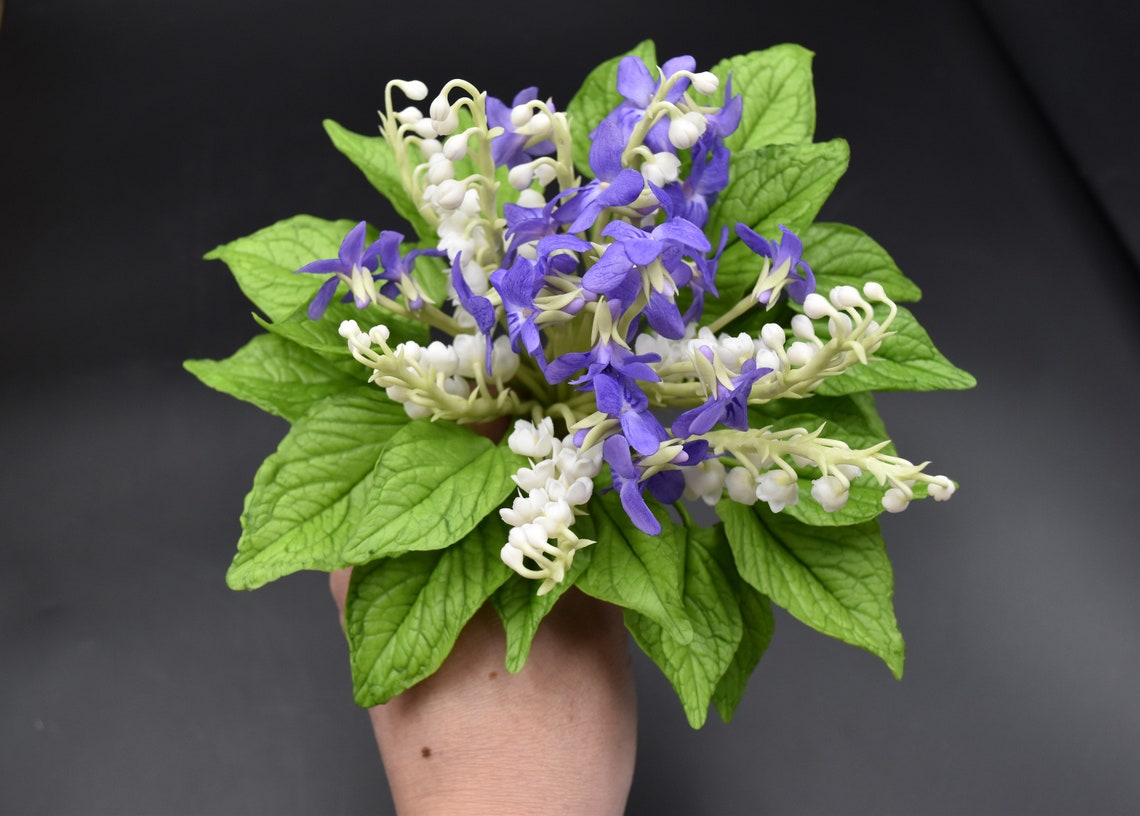 Forest violets bouquet with lilies of the valley wild violet Etsy