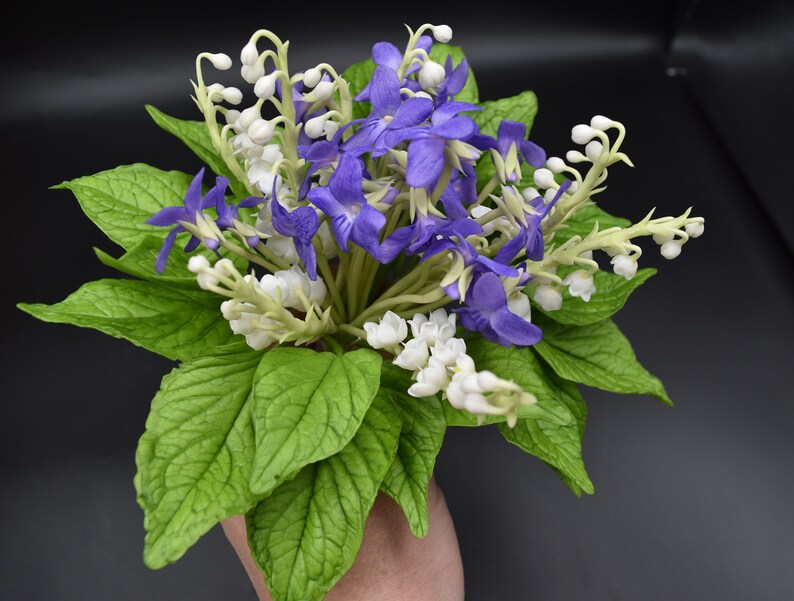 Forest violets bouquet with lilies of the valley wild violet Etsy