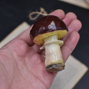 Cold Porcelain Mushroom Ornament: Handmade Christmas Decoration