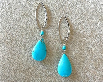 Terrific Turquoise Tear Drop Earrings