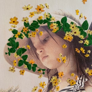 Custom Embroidery on paper A4 size | special order, embroidery special order, embroidery, handmade order, gift, embroidery gift