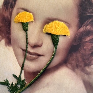 Carnations | A3 size embroidery on paper,  embroidery art, stitching, needle and thread
