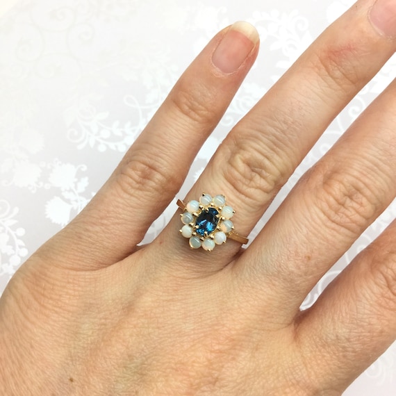 Opal and yellow topaz ring sale