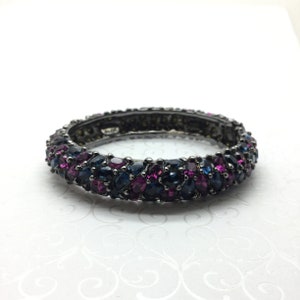 Vintage Kenneth Jay Lane Rhinestone Hinged Bracelet Bangle ~ Designer Cuff Bracelet ~ KJL Clamper Bracelet