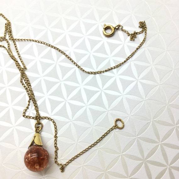 Vintage Floating Goldstone Pendant and Earrings ~… - image 8
