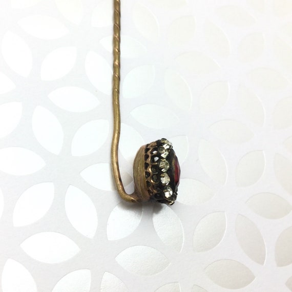 Victorian Rhinestone Stickpin ~ Foil Back Pin ~ A… - image 5