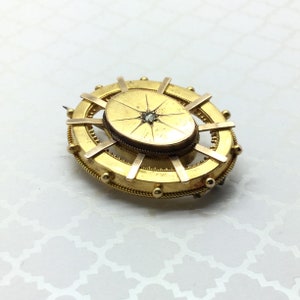 Victorian Diamond Brooch ~ Rose Cut Diamond ~ Unique Brooch Pin ~ Antique Gold Filled Brooch
